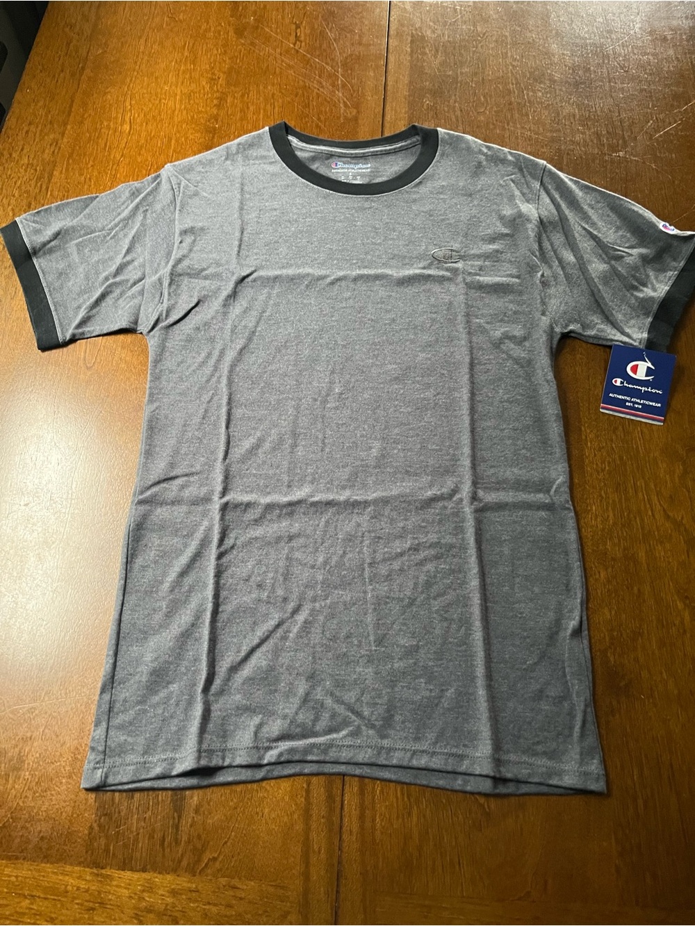 NWT Champion Gray Black Ringer T-Shirt Men’s S - Picture 1 of 6